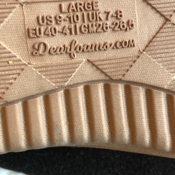 Dearfoams fleece lined black slippers size 10 - Picture 5 of 5